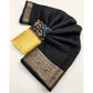 Voguish Women's Cotton Blend Checkered Saree With Blouse Piece