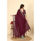 Voguish Women's Cotton Blend Checkered Saree With Blouse Piece