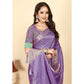 Voguish Women's Cotton Blend Checkered Saree With Blouse Piece
