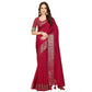 Voguish Women's Cotton Blend Checkered Saree With Blouse Piece