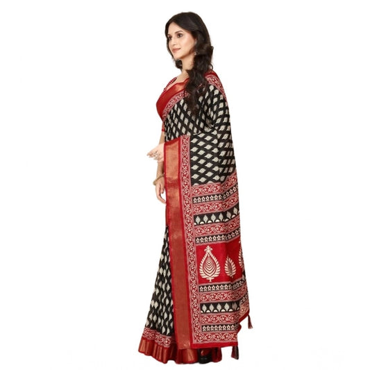 Marvellous Women's Cotton Silk Printed Saree With Blouse Piece