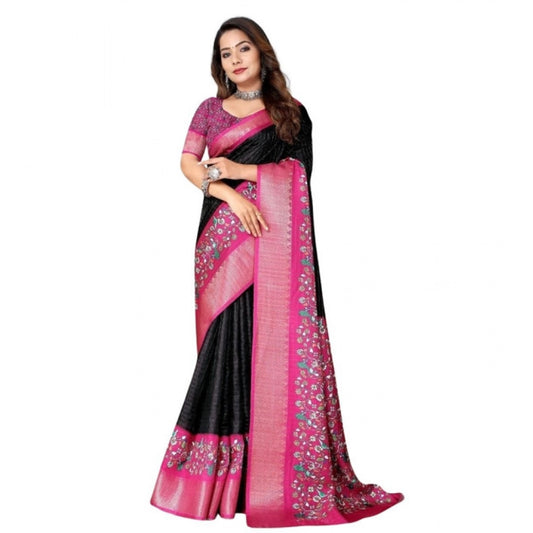 Marvellous Women's Cotton Silk Printed Saree With Blouse Piece