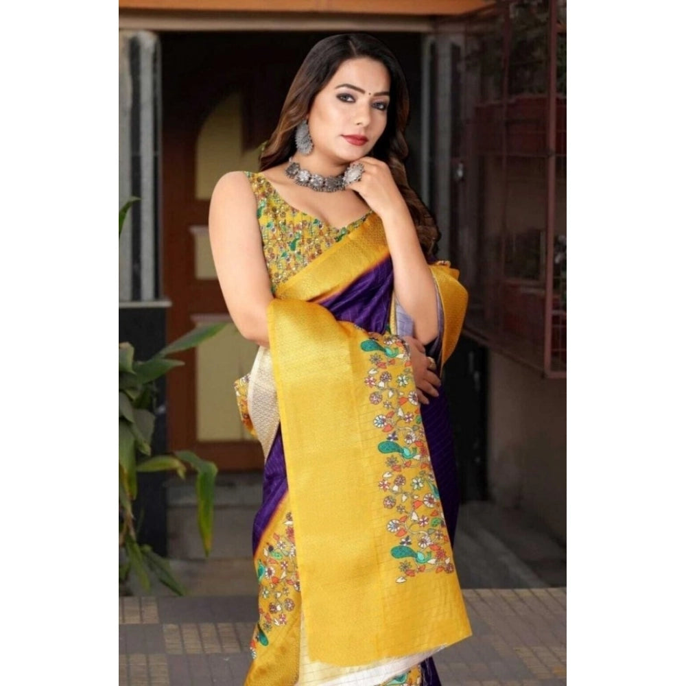 Amazing Women's Cotton Silk Printed Saree With Blouse Piece