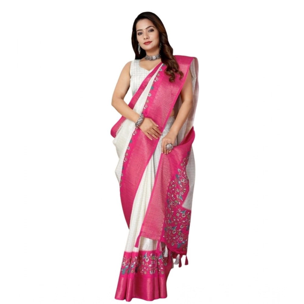 Sizzling Women's Cotton Silk Printed Saree With Blouse Piece