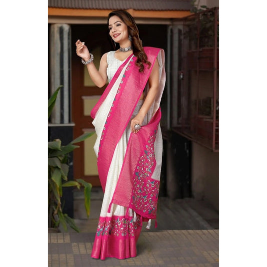 Sizzling Women's Cotton Silk Printed Saree With Blouse Piece