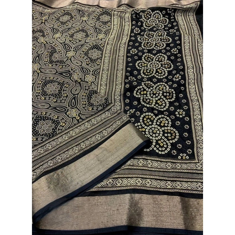 Marvellous Women's Cotton Silk Printed Saree With Blouse Piece