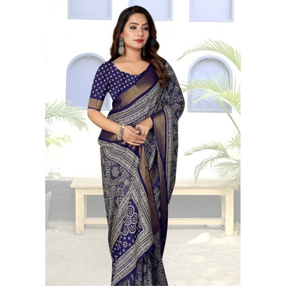 Marvellous Women's Cotton Silk Printed Saree With Blouse Piece