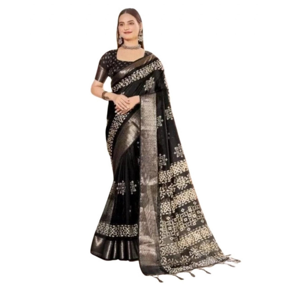Marvellous Women's Cotton Silk Printed Saree With Blouse Piece