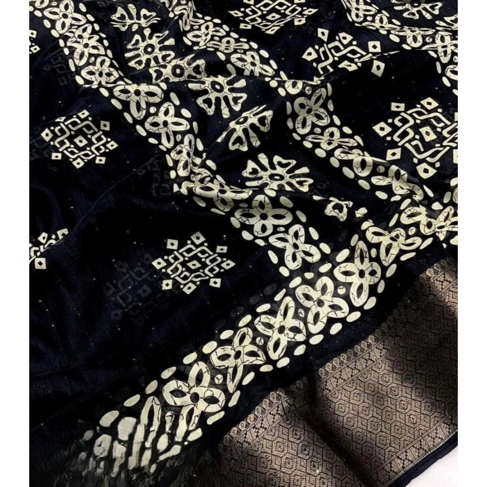 Marvellous Women's Cotton Silk Printed Saree With Blouse Piece