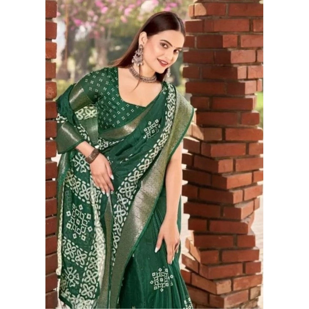 Amazing Women's Cotton Silk Printed Saree With Blouse Piece