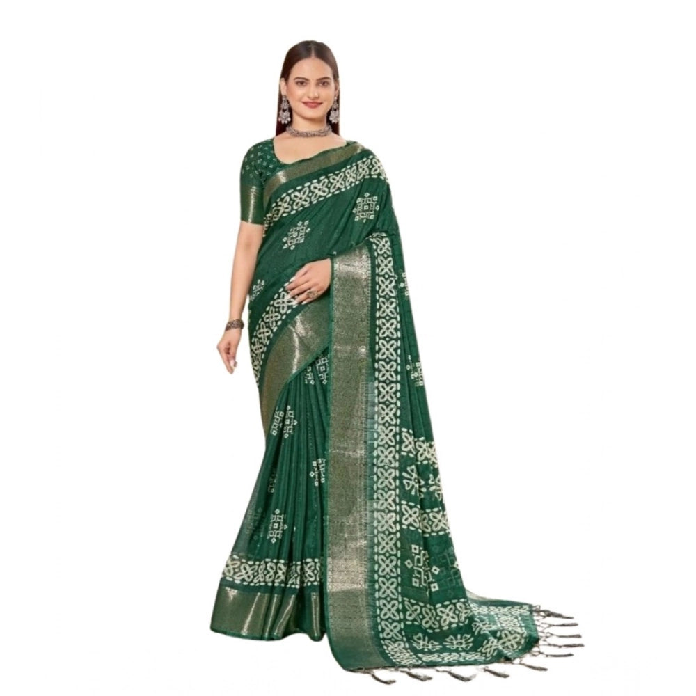 Amazing Women's Cotton Silk Printed Saree With Blouse Piece