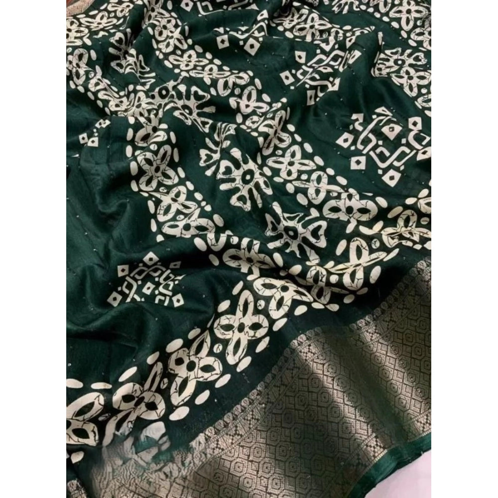Amazing Women's Cotton Silk Printed Saree With Blouse Piece
