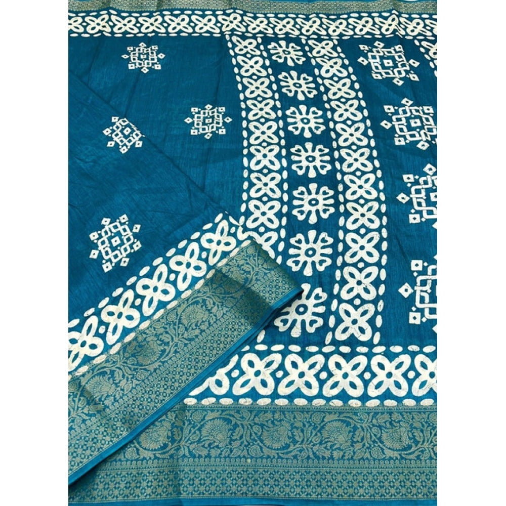 Sizzling Women's Cotton Silk Printed Saree With Blouse Piece