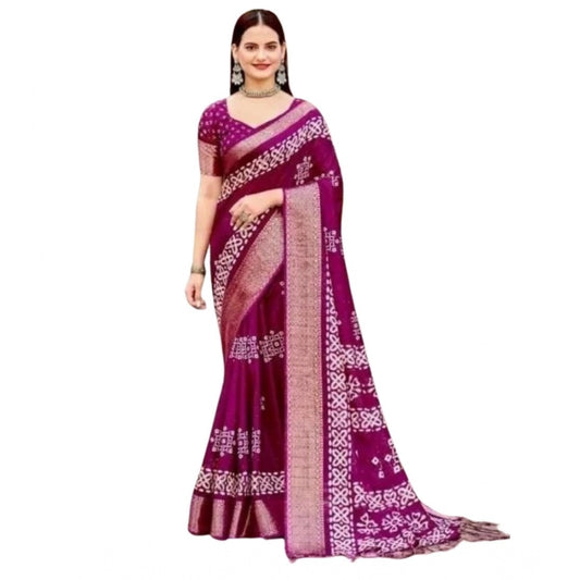 Sizzling Women's Cotton Silk Printed Saree With Blouse Piece