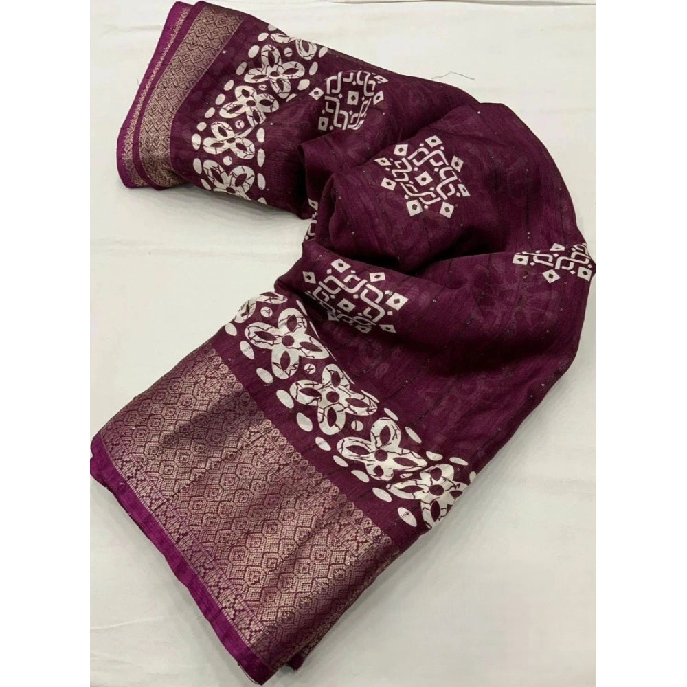 Sizzling Women's Cotton Silk Printed Saree With Blouse Piece