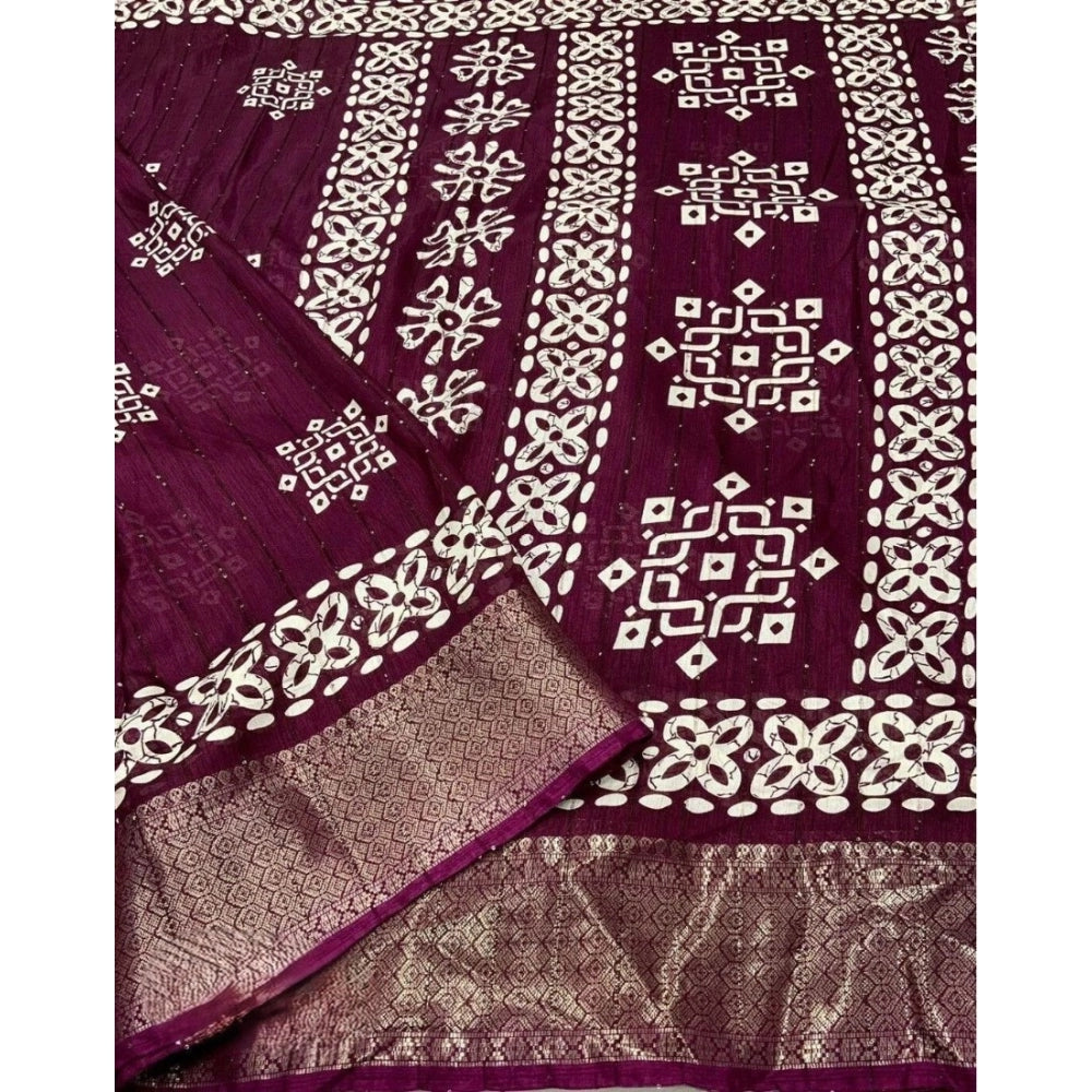 Sizzling Women's Cotton Silk Printed Saree With Blouse Piece