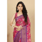 Magnificent Women's Cotton Silk Floral Printed Saree With Blouse Piece