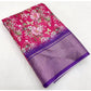 Magnificent Women's Cotton Silk Floral Printed Saree With Blouse Piece