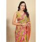 Magnificent Women's Cotton Silk Floral Printed Saree With Blouse Piece