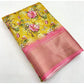 Magnificent Women's Cotton Silk Floral Printed Saree With Blouse Piece