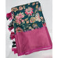 Fancy Women's Cotton Silk Floral Printed Saree With Blouse Piece
