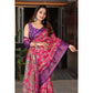 Magnificent Women's Cotton Silk Floral Printed Saree With Blouse Piece