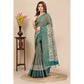 Sizzling Women's Cotton Silk Printed Saree With Blouse Piece