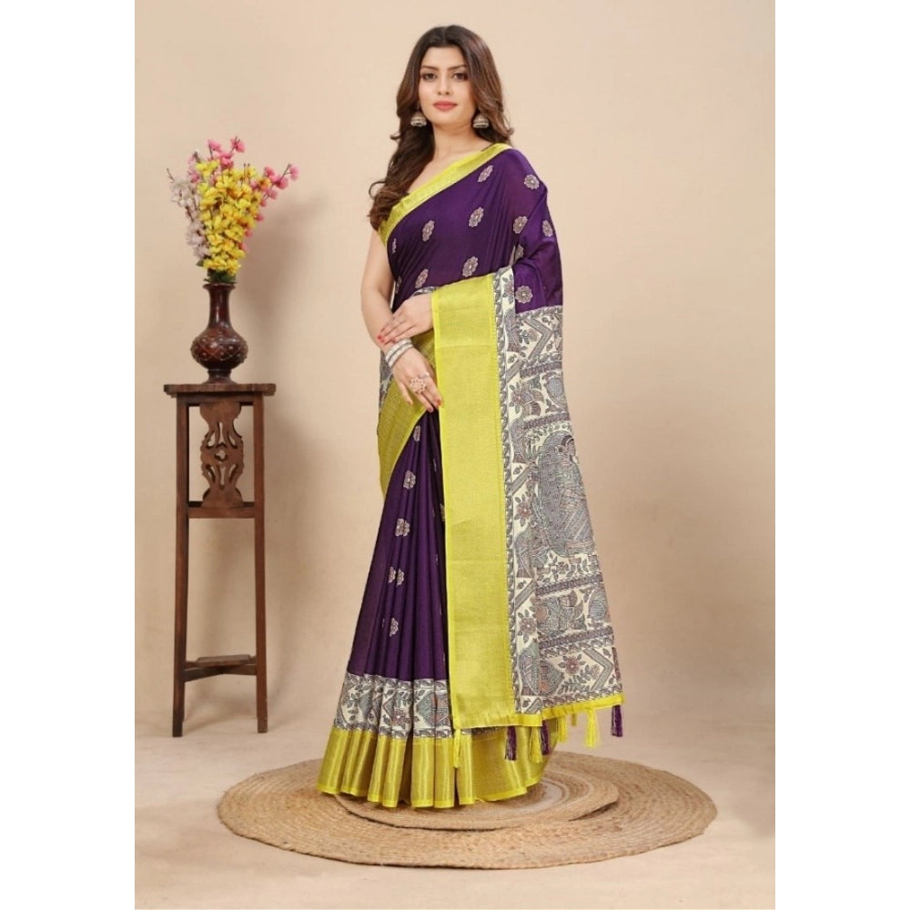Sizzling Women's Cotton Silk Printed Saree With Blouse Piece