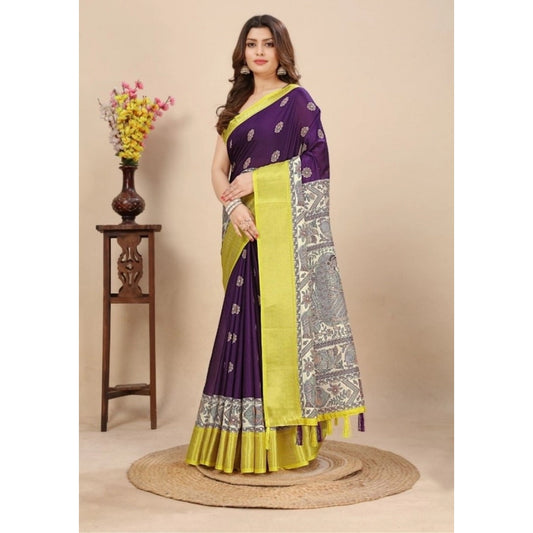 Sizzling Women's Cotton Silk Printed Saree With Blouse Piece