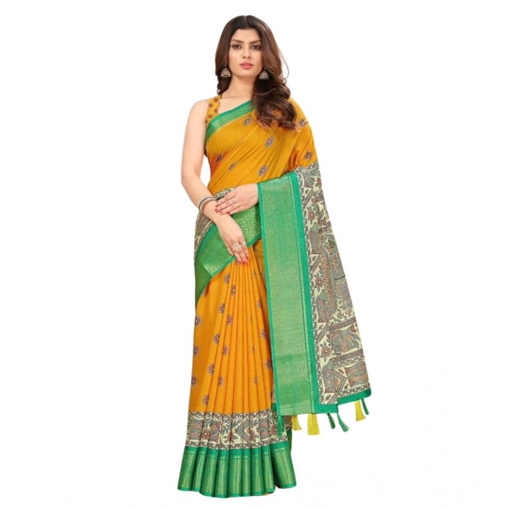 Sizzling Women's Cotton Silk Printed Saree With Blouse Piece