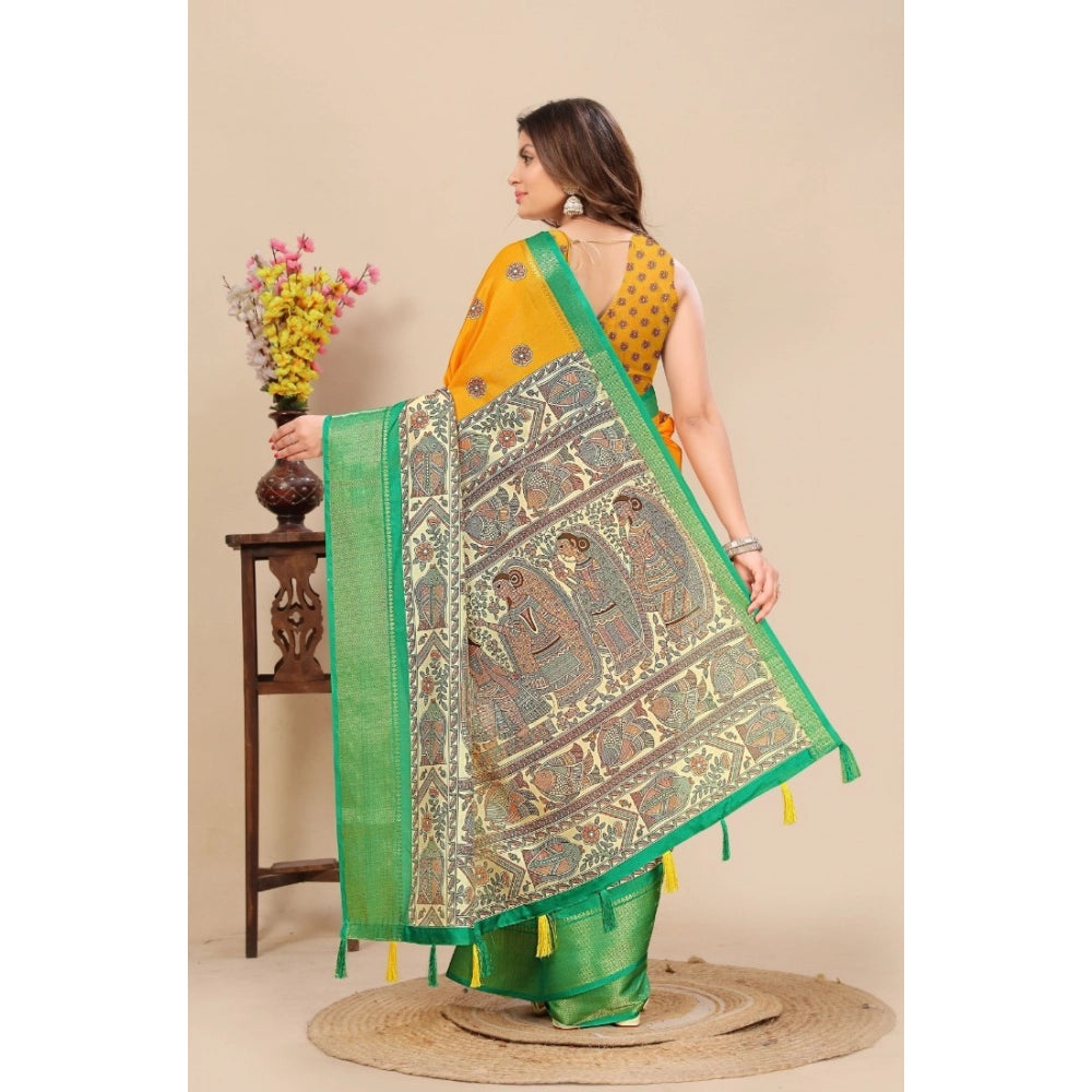 Sizzling Women's Cotton Silk Printed Saree With Blouse Piece