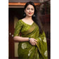 Amazing Women's Cotton Silk Printed Saree With Blouse Piece