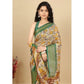 Magnificent Women's Cotton Silk Floral Printed Saree With Blouse Piece