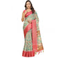 Magnificent Women's Cotton Silk Floral Printed Saree With Blouse Piece