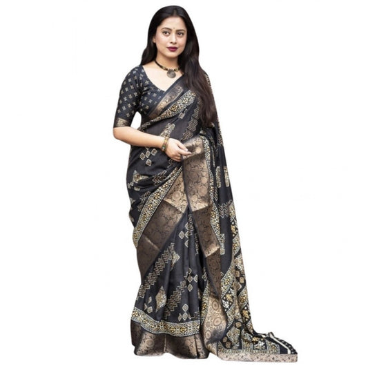 Marvellous Women's Cotton Silk Printed Saree With Blouse Piece