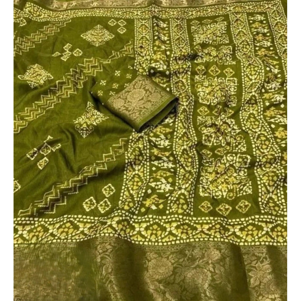 Amazing Women's Cotton Silk Printed Saree With Blouse Piece