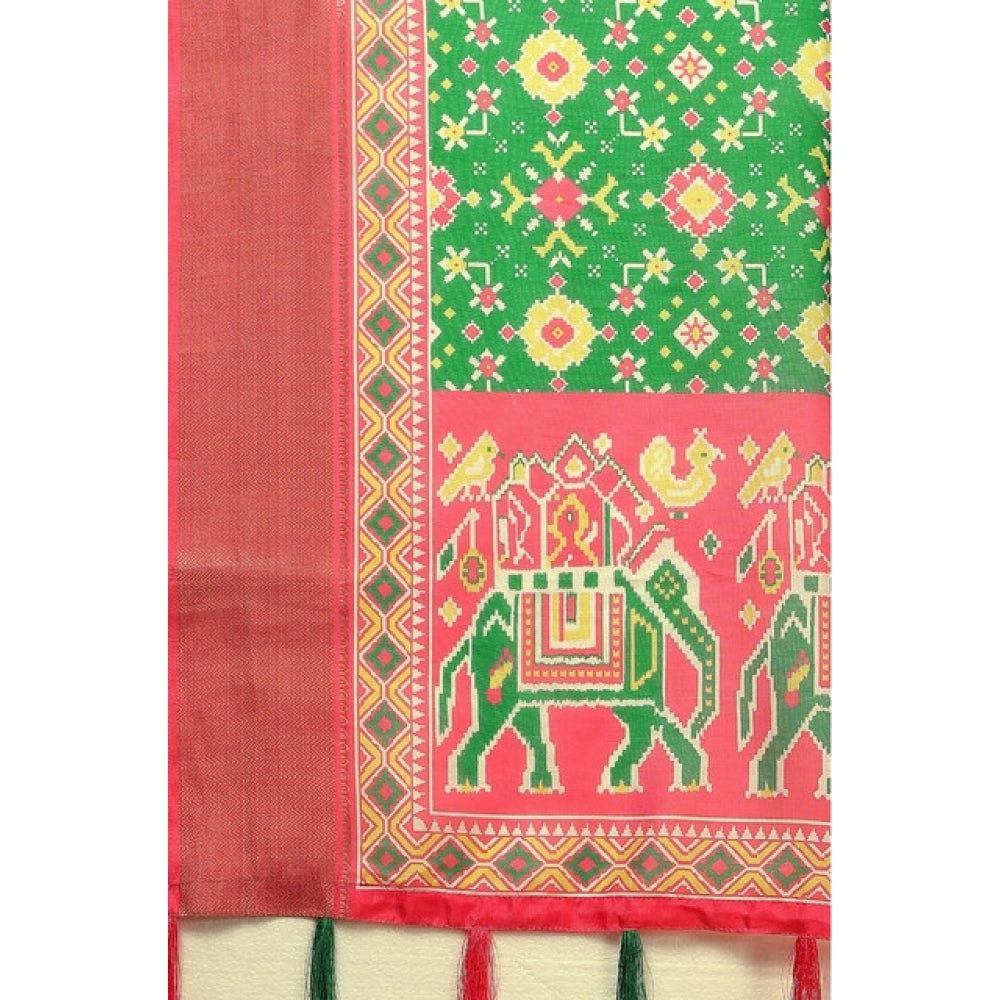 Amazing Women's Cotton Silk Printed Saree With Blouse Piece
