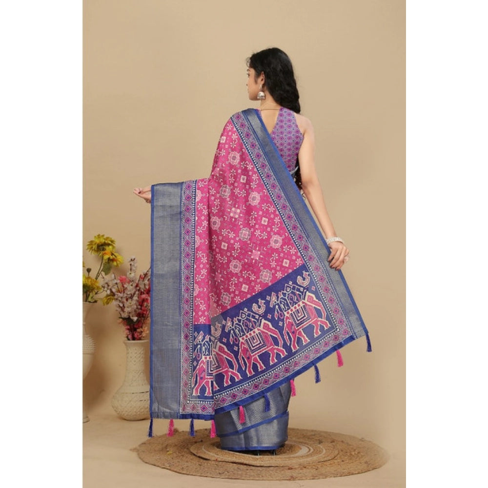 Sizzling Women's Cotton Silk Printed Saree With Blouse Piece