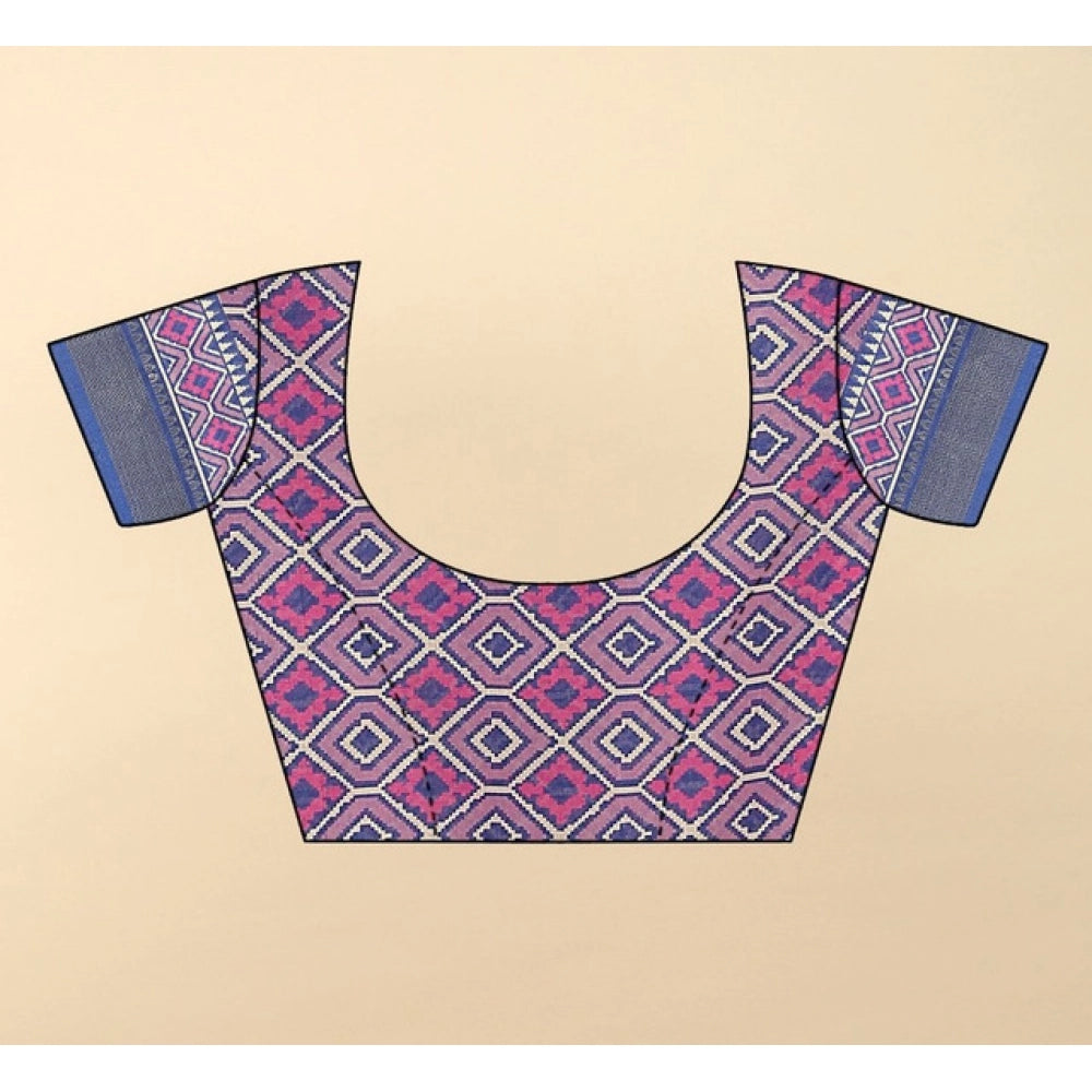 Sizzling Women's Cotton Silk Printed Saree With Blouse Piece