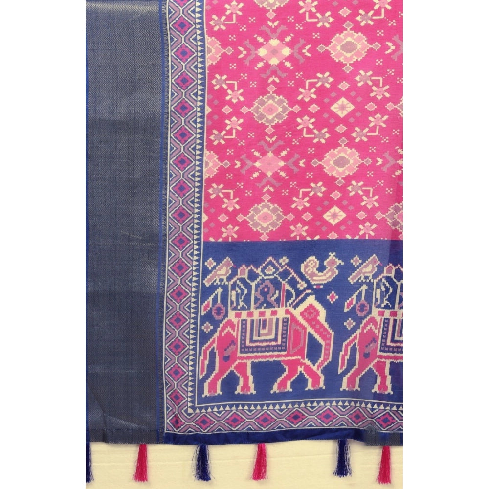 Sizzling Women's Cotton Silk Printed Saree With Blouse Piece