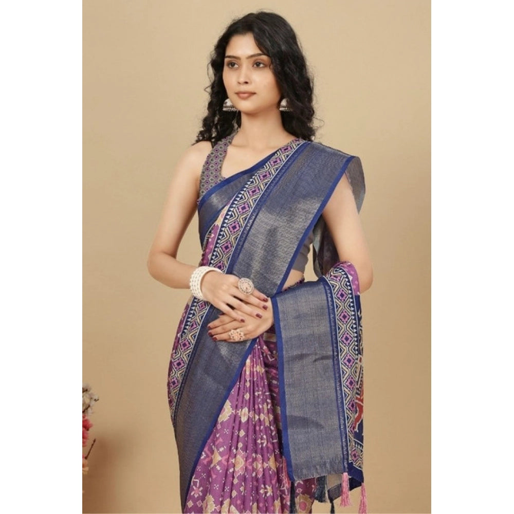 Sizzling Women's Cotton Silk Printed Saree With Blouse Piece