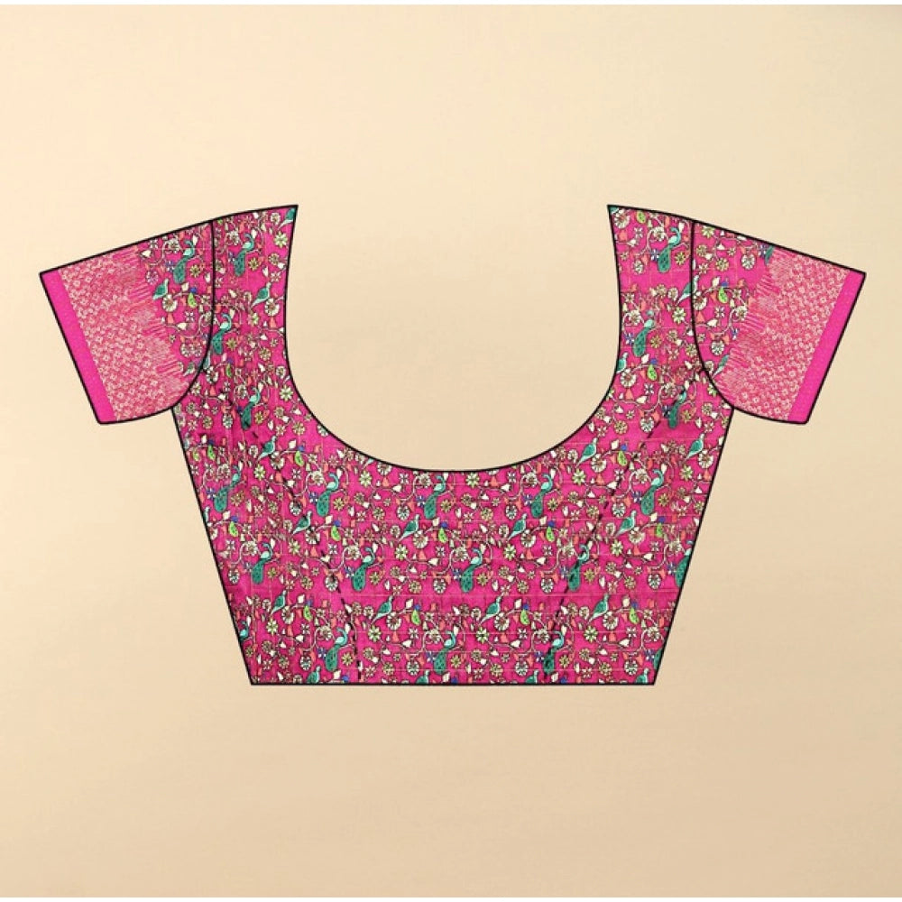 Marvellous Women's Cotton Silk Printed Saree With Blouse Piece