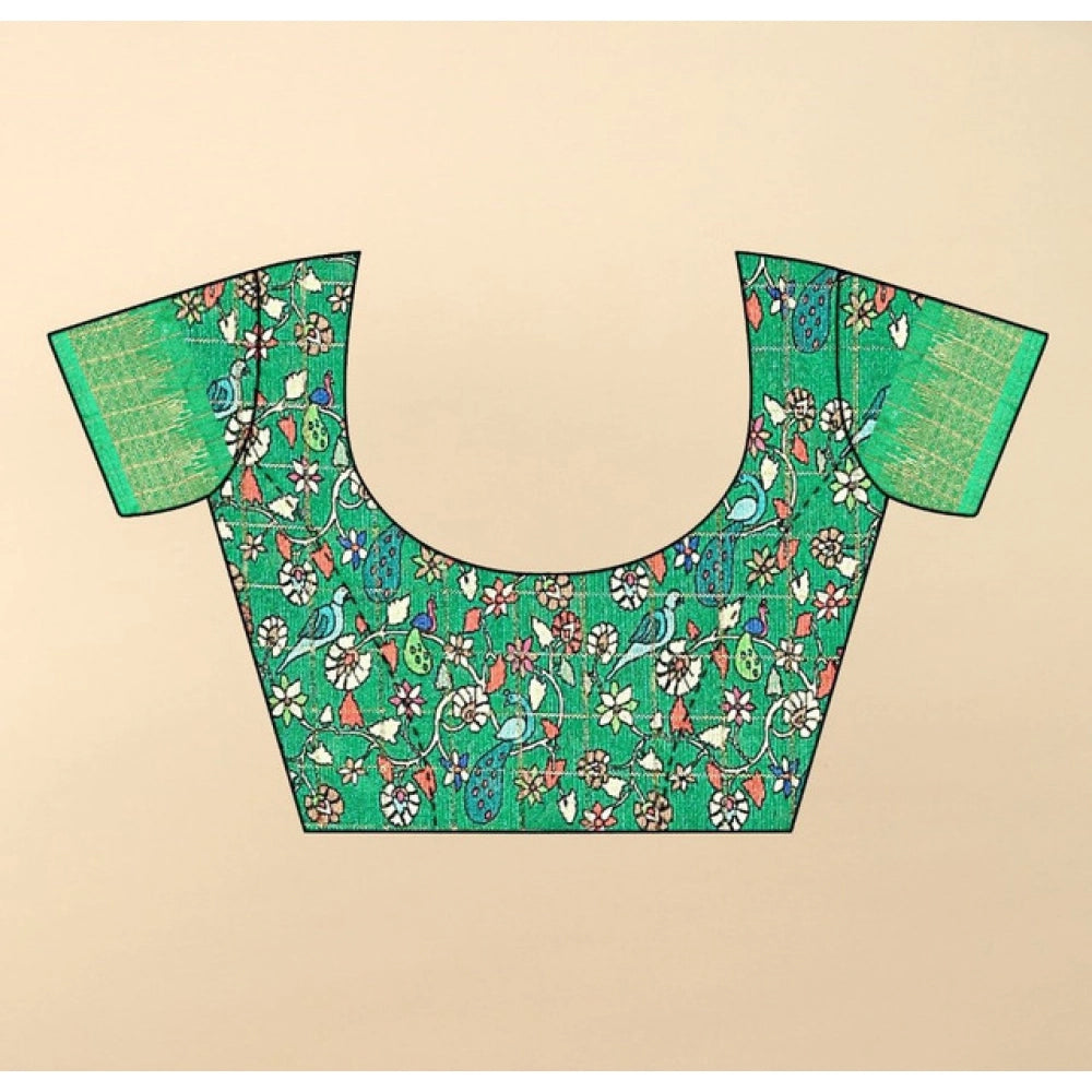 Charming Women's Cotton Silk Printed Saree With Blouse Piece