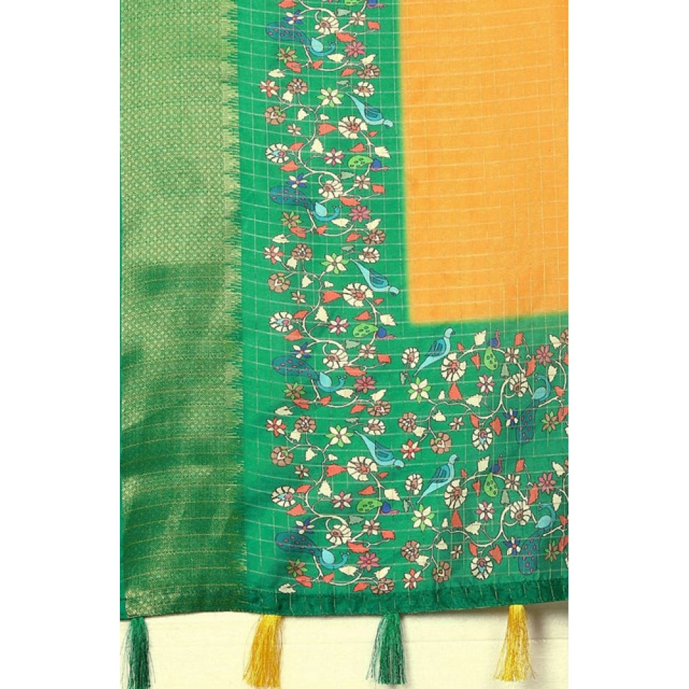 Charming Women's Cotton Silk Printed Saree With Blouse Piece
