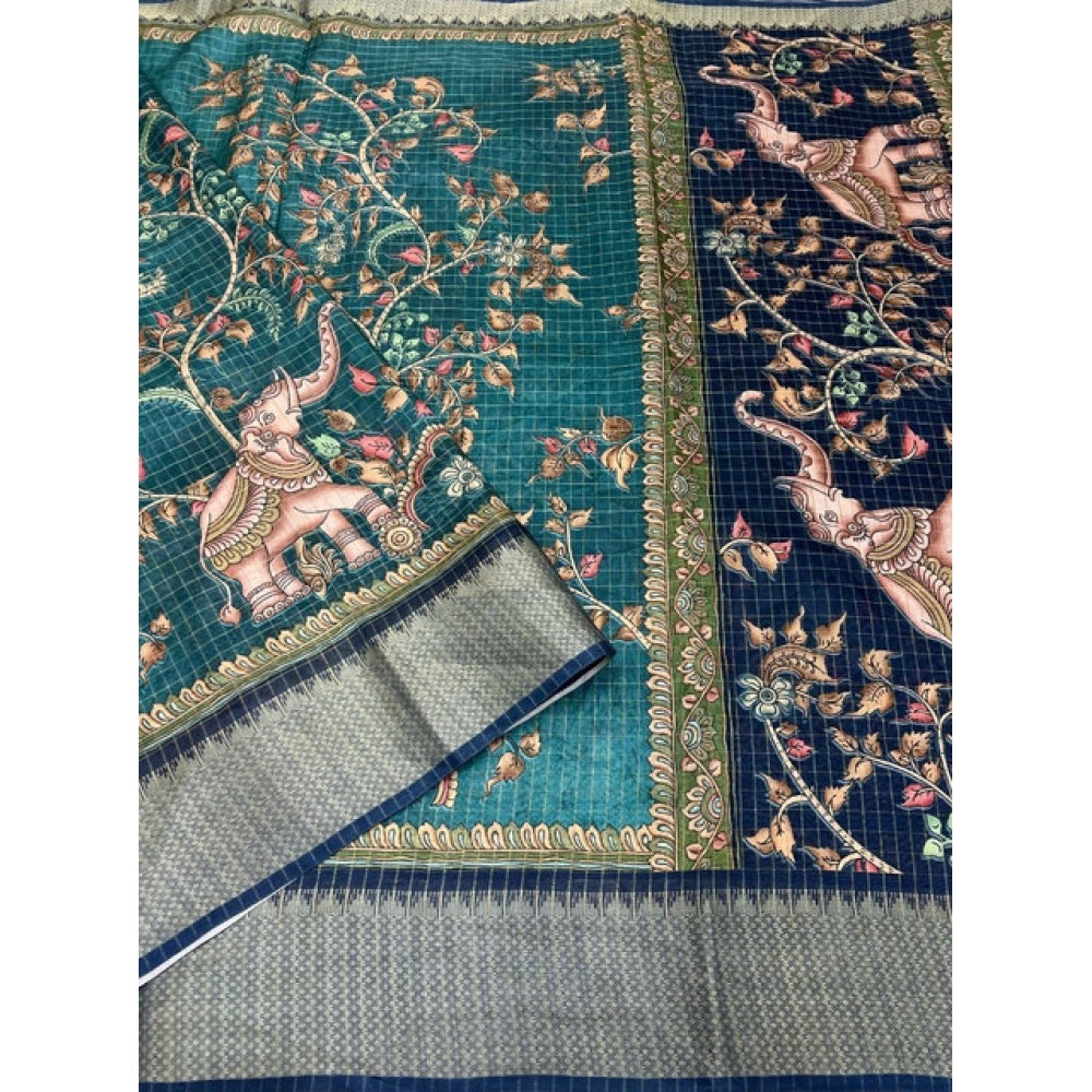 Charming Women's Cotton Silk Printed Saree With Blouse Piece