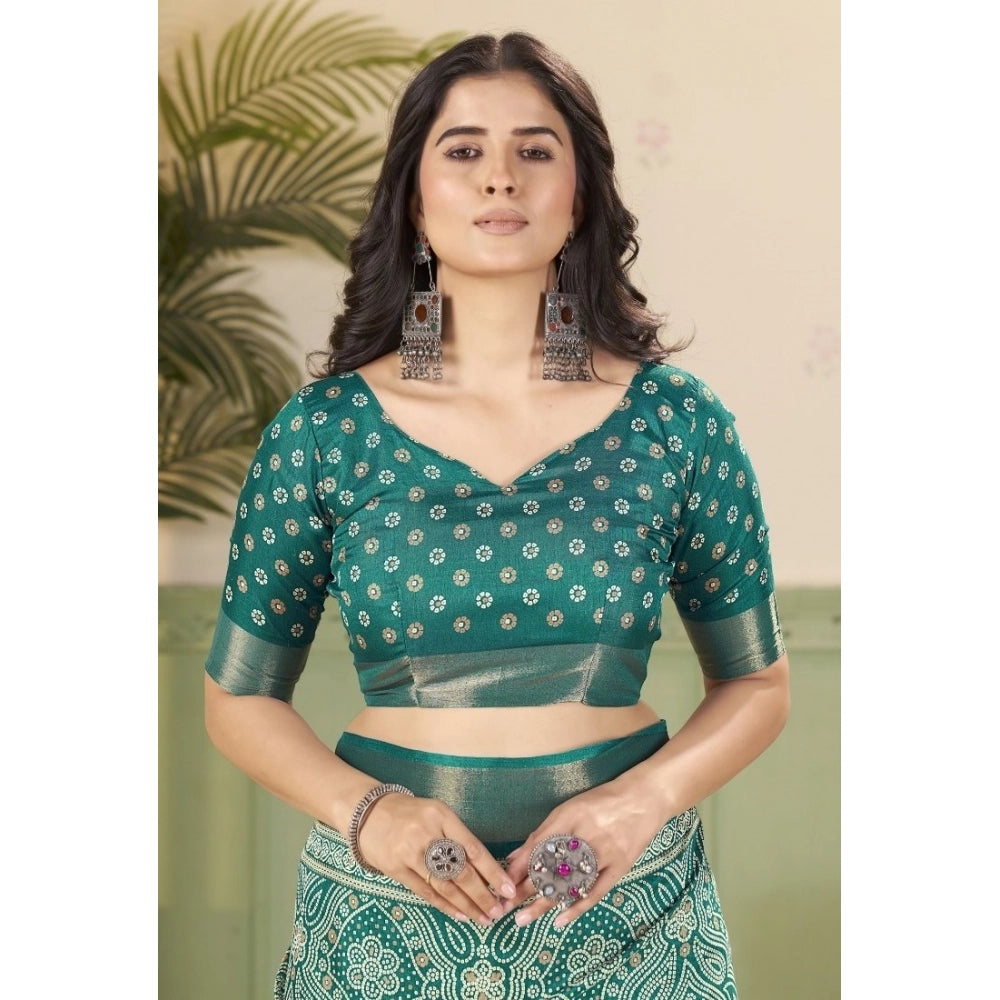 Gracious Women's Cotton Silk Floral Printed Saree With Blouse Piece