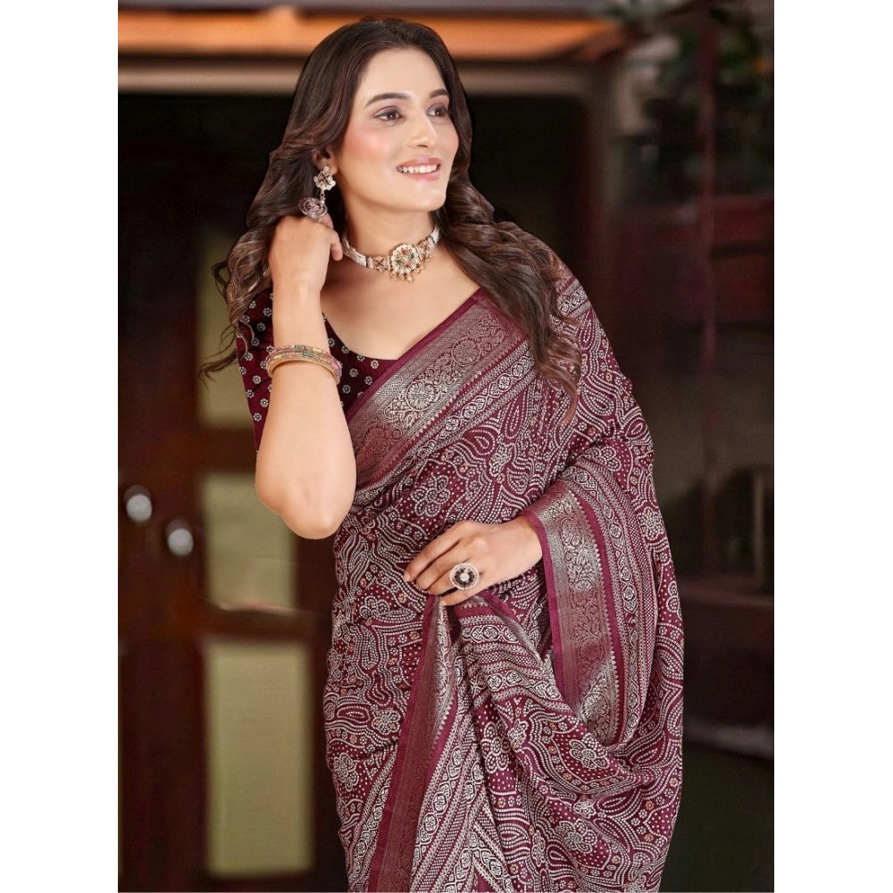 Exclusive Women's Cotton Silk Floral Printed Saree With Blouse Piece