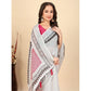 Facinating Women's Linen Printed Saree With Blouse Piece