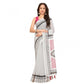 Facinating Women's Linen Printed Saree With Blouse Piece