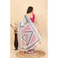 Facinating Women's Linen Printed Saree With Blouse Piece